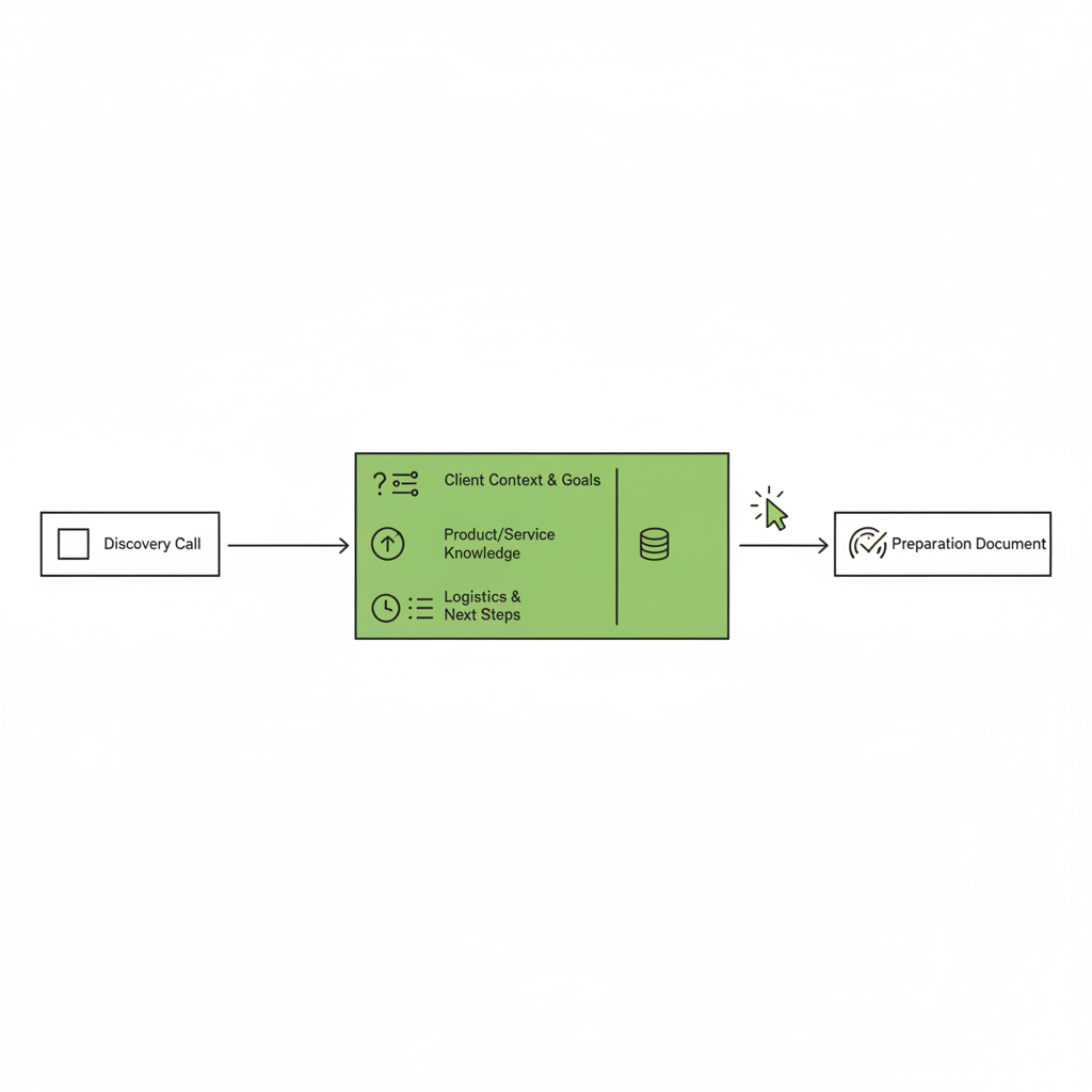 What data actually belongs in your discovery call preparation document?