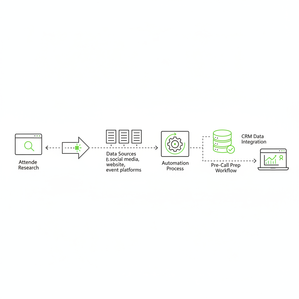 How do you automate attendee research and CRM data integration?