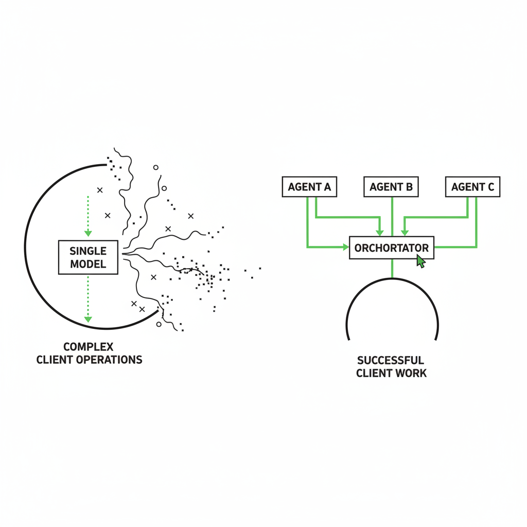 Why do single models fail at complex client operations?