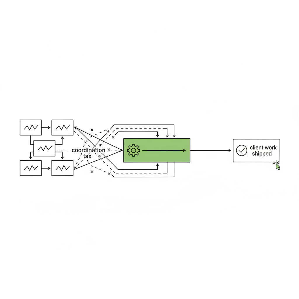 How does an orchestration layer eliminate the coordination tax?