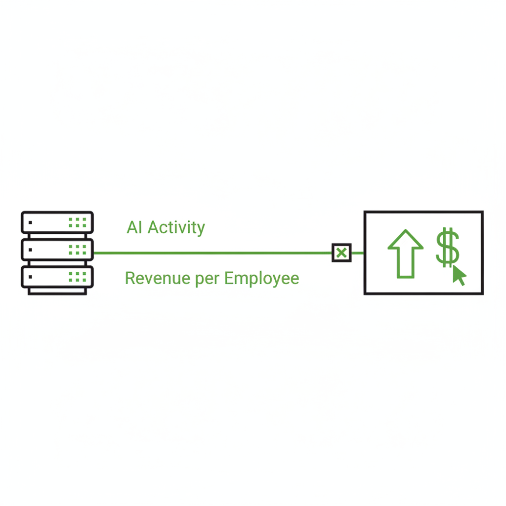 Measure the win in revenue per employee, not “AI activity”